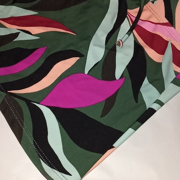 Hula Honey Hyper Tropics Tankini Top Green XS - Picture 4 of 8